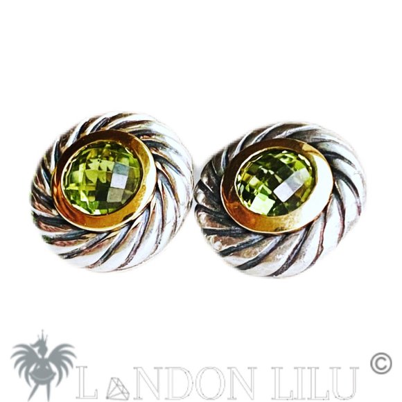 David Yurman Cable Classics Peridot Earrings - Picture 1 of 7